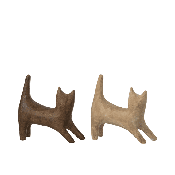 Kat Abstract Polyresin 18x6.5x18cm 2 assortiment