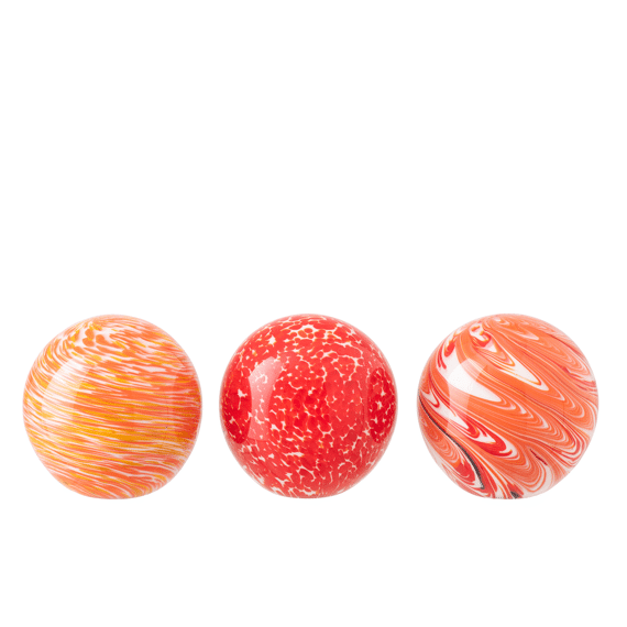 Presse-papier Bal Glas Oranje S 8x8x8cm 3 assortiment