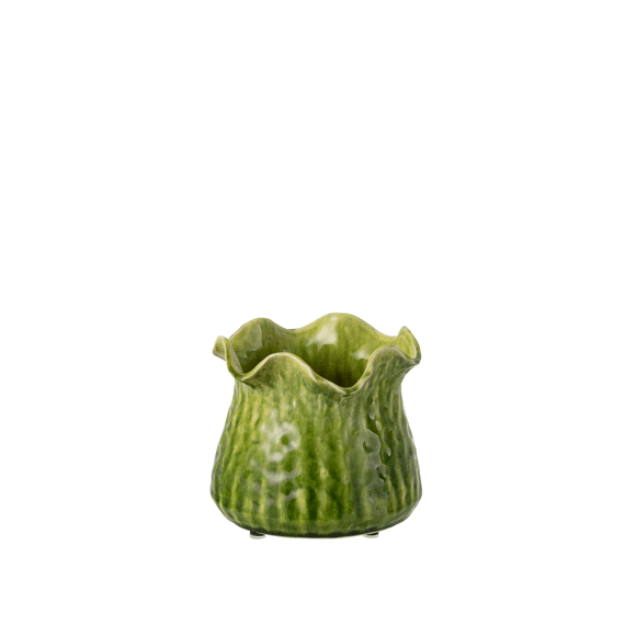 Bloempot Ronny Onregelmatig Aardewerk Groen 20.5x20.5x18cm