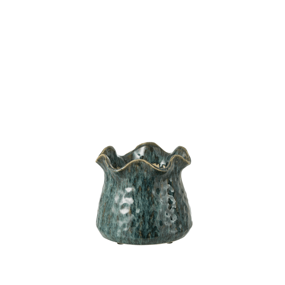 Bloempot Ronny Onregelmatig Aardewerk Blauw 20.5x20.5x18cm