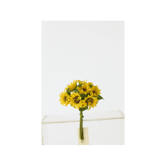 Zonnebloem Boeket Textiel Geel 26x16x16cm