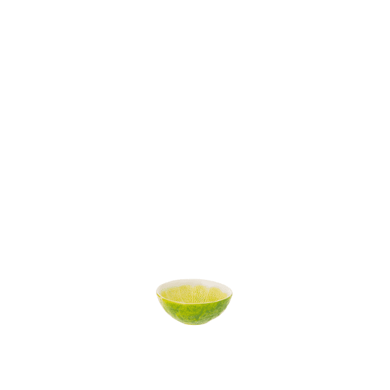 Schaal Limoen Aardewerk Groen/wit 15x15x6cm