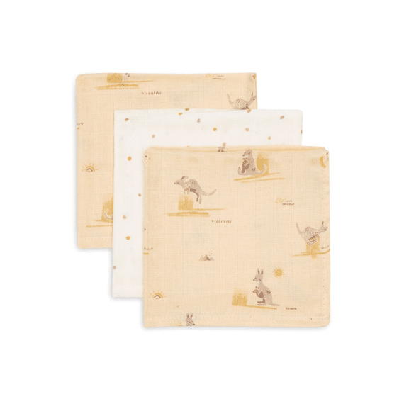 Jollein Monddoekjes Tetra 3-pack Kangaroots