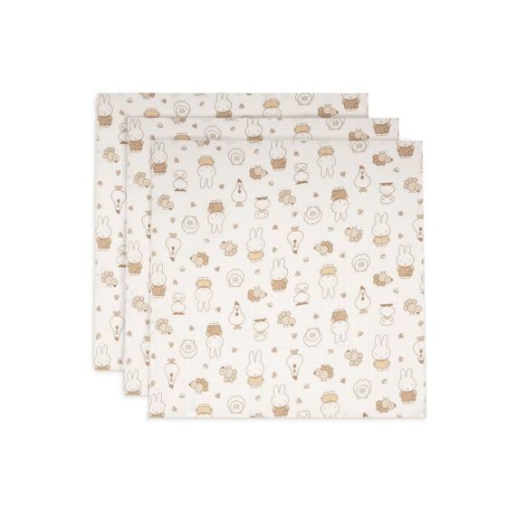 Jollein Tetradoeken 70x70 3-pack Miffy Family Farm