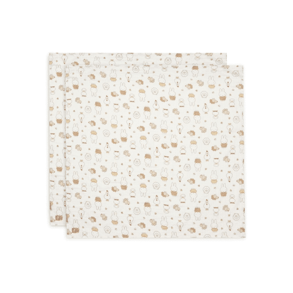 Jollein Multidoek Tetra 115x115 2-pack Miffy Family Farm