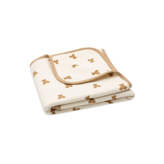 Jollein Deken Wieg Jersey 75x100 Mini Teddy Bear Little Waffle