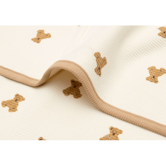 Jollein Deken Wieg Jersey 75x100 Mini Teddy Bear Little Waffle