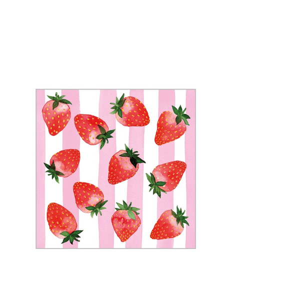 Ppd Strawberry & Stripes Servetten 25x25cm 20 stuks