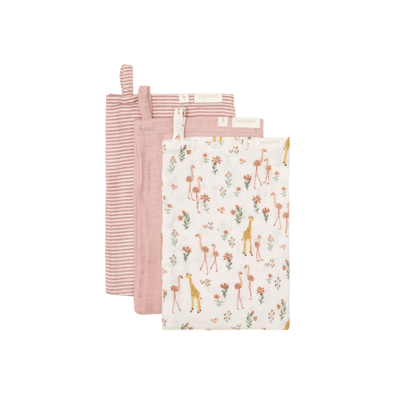 Little Dutch Washandjes Tetra 3-pack Blooming Safari