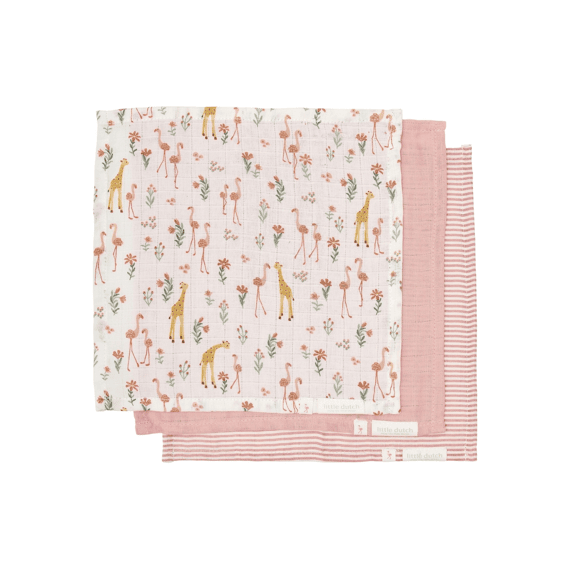 Little Dutch Monddoekjes Tetra 3-pack Blooming Safari