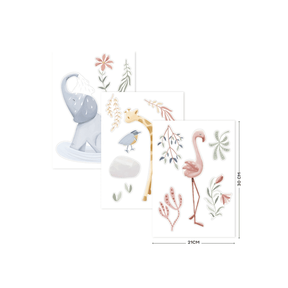 Little Dutch Muurstickers Blooming Safarie Set Van 3 A4