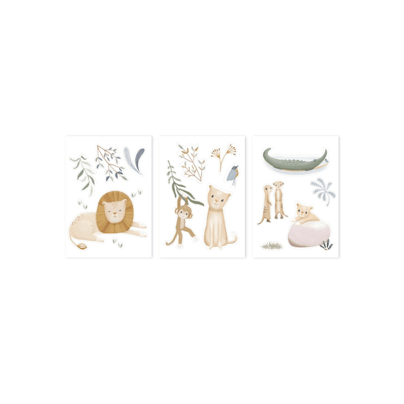 Little Dutch Muurstickers Safari Leo Set Van 3 A4