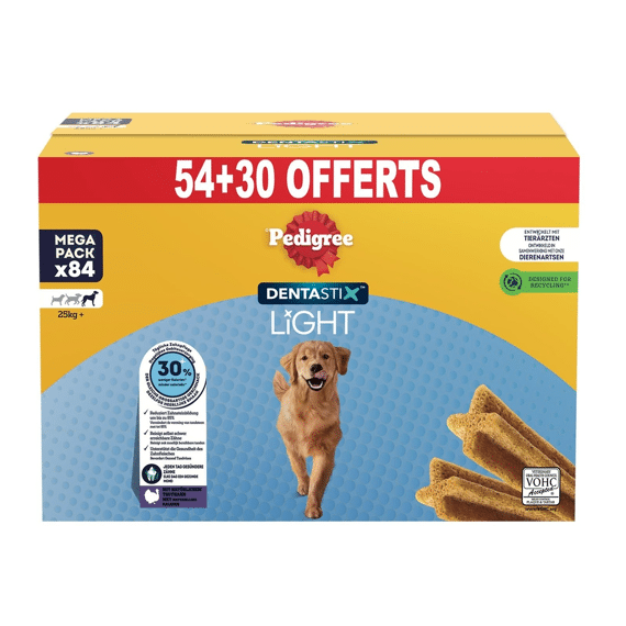 Pedigree Dentastix Light Large 54+30 stuks Gratis