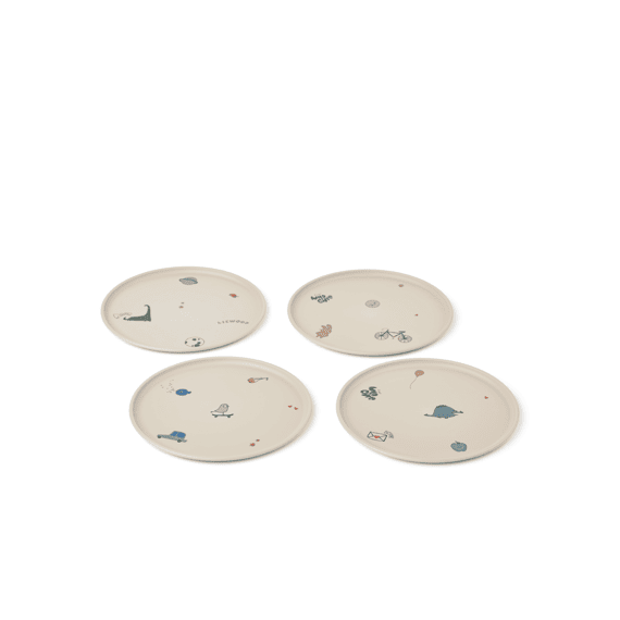 Liewood Remco Plate 4-pack Tamtam/sandy