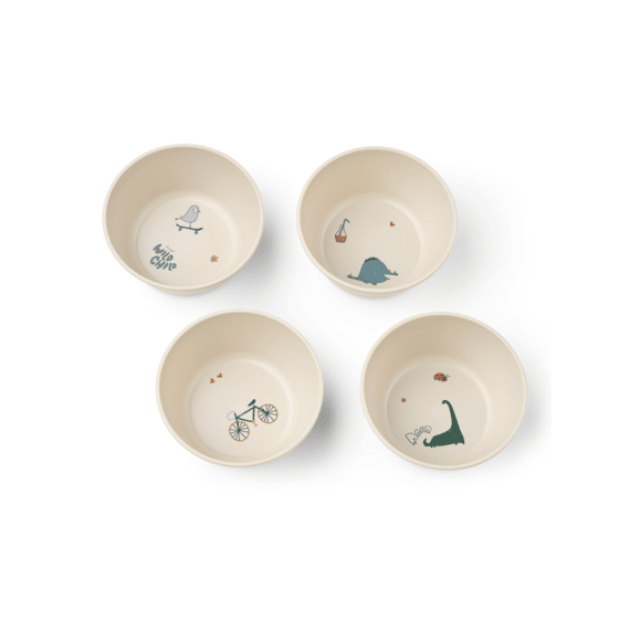 Liewood Cees Bowl 4-pack Tamtam/sandy