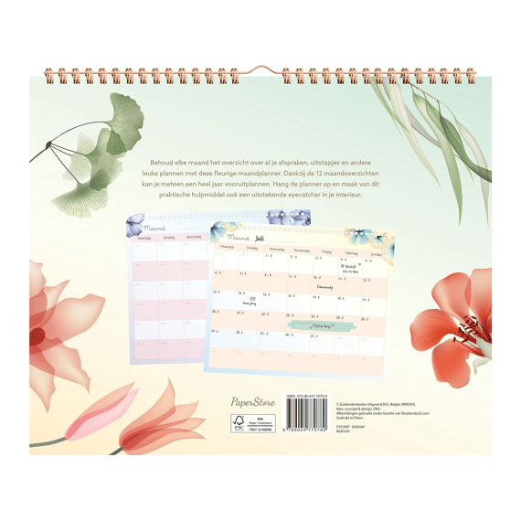Paperstore Maandkalender Transparante Bloemen