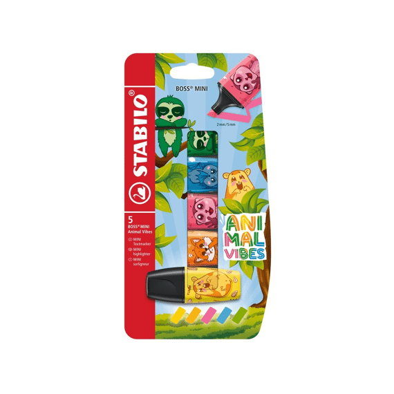 Stabilo Boss Markeerstiften Mini Animal Vibes 5 Stuks