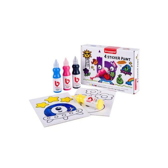 Bruynzeel Stickerverfset Met 4 Kleuren  En 2 Templates