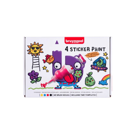 Bruynzeel Stickerverfset Met 4 Kleuren  En 2 Templates