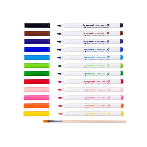 Bruynzeel Waterverf Vilststiften Set Met Penseel 12 Stuks