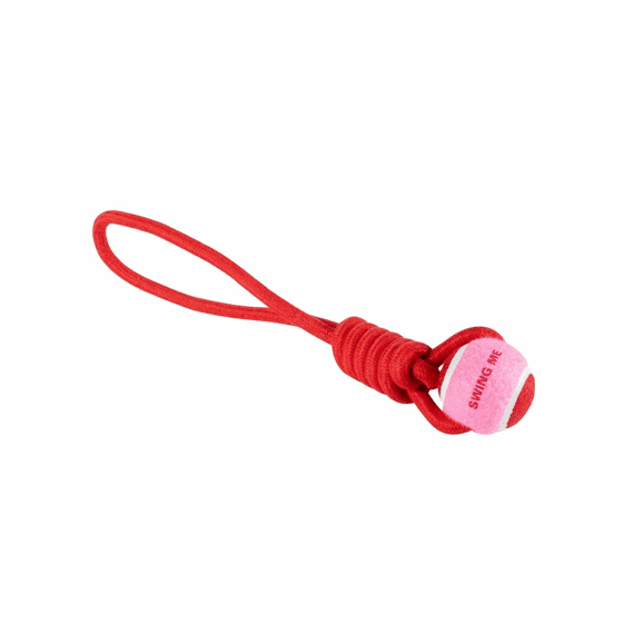 Bal Met Touwlus Swing Me 6x45x6cm Rood/roze
