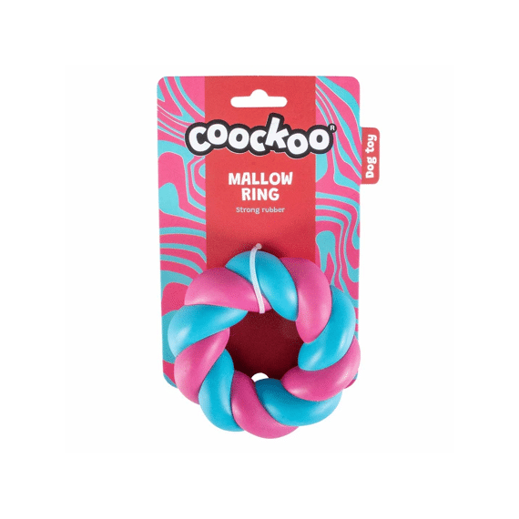 Hondenspeeltje Mallow Ring 11x11x4cm Roze/blauw