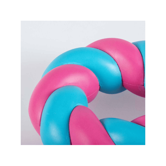 Hondenspeeltje Mallow Ring 11x11x4cm Roze/blauw