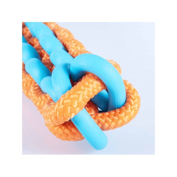 Hondenspeeltje Twisting Tugger 45x4,5x4,5cm Blauw/oranje