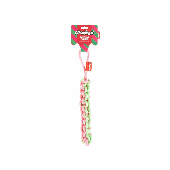Hondenspeeltje Twisting Tugger 45x4,5x4,5cm Groen/roze
