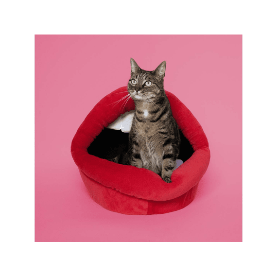 Kattenhuisje Meow Mouth 36x42x36cm Rood