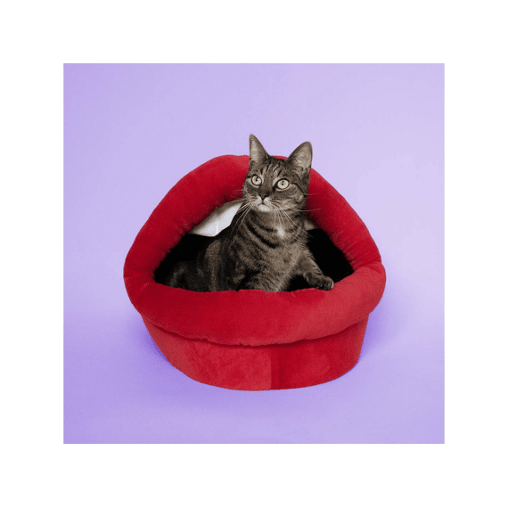 Kattenhuisje Meow Mouth 36x42x36cm Rood
