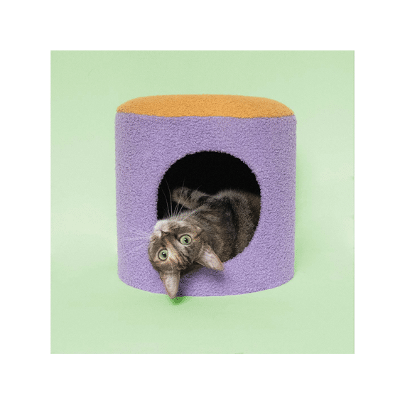 Kattenhuisje Happy House 35x35x35cm Geel/paars