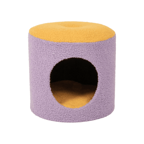 Kattenhuisje Happy House 35x35x35cm Geel/paars