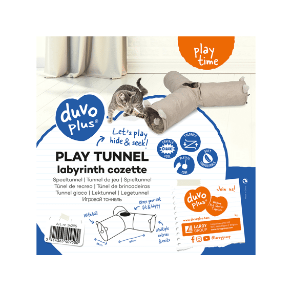 Speeltunnel Labyrint Cozette 25x25x85cm Beige