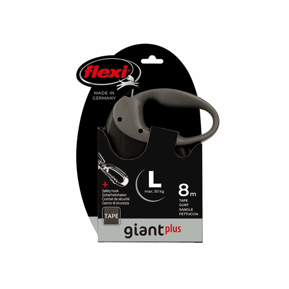 Flexi Giant Black Edition Lint L/8m Zwart