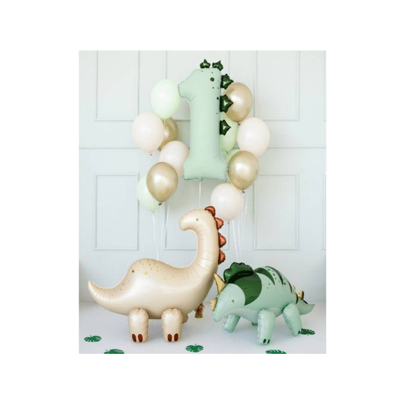 Party Deco Folie Ballon Nummer 1 Dinosaurus 92cm