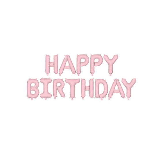 Party Deco Folie Ballon Happy Birthday Pink 340x35cm