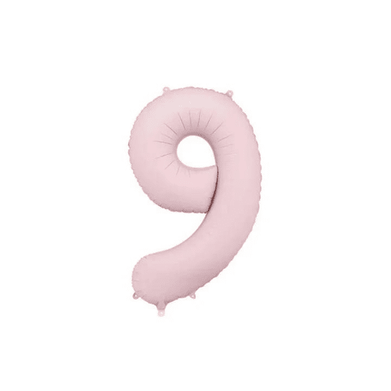 Party Deco Folie Ballon Nummer 9 Light Pink 86cm
