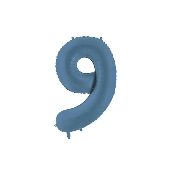 Party Deco Folie Ballon Nummer 9 Navy Blue 86cm