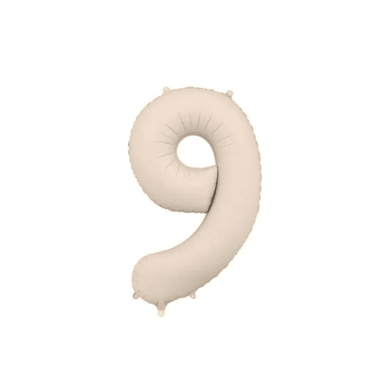 Party Deco Folie Ballon Nummer 9 Light Warm Grey 86cm