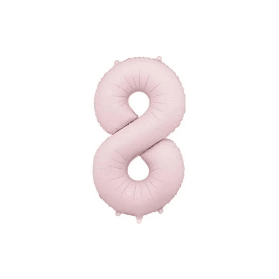 Party Deco Folie Ballon Nummer 8 Light Pink 86cm