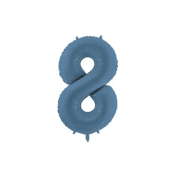 Party Deco Folie Ballon Nummer 8 Navy Blue 86cm