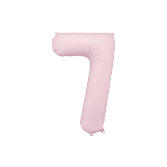 Party Deco Folie Ballon Nummer 7 Light Pink 86cm