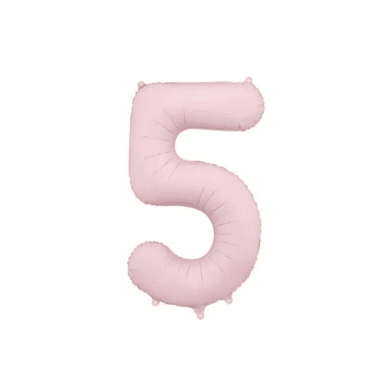 Party Deco Folie Ballon Nummer 5 Light Pink 86cm
