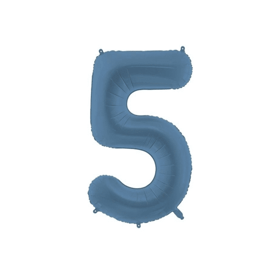 Party Deco Folie Ballon Nummer 5 Navy Blue 86cm