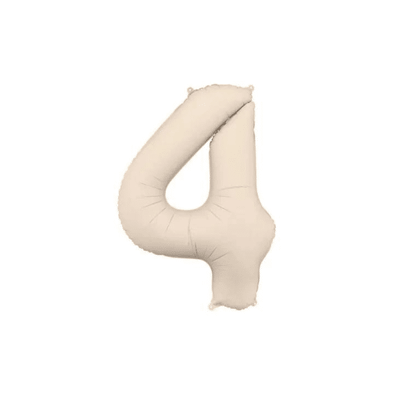 Party Deco Folie Ballon Nummer 4 Light Warm Grey 86cm