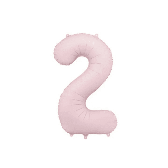Party Deco Folie Ballon Nummer 2 Light Pink 86cm
