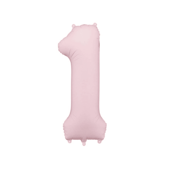 Party Deco Folie Ballon Nummer 1 Light Pink 86cm