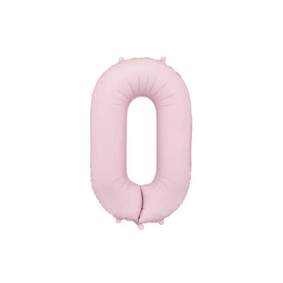 Party Deco Folie Ballon Nummer 0 Light Pink 86cm