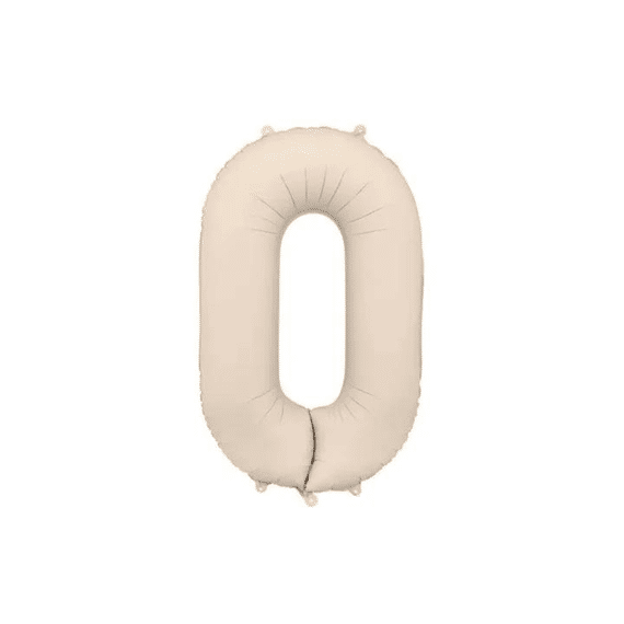 Party Deco Folie Ballon Nummer 0 Light Warm Grey 86cm